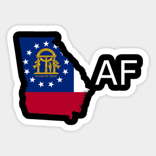 Georgia Flag State Outline AF (white) Sticker